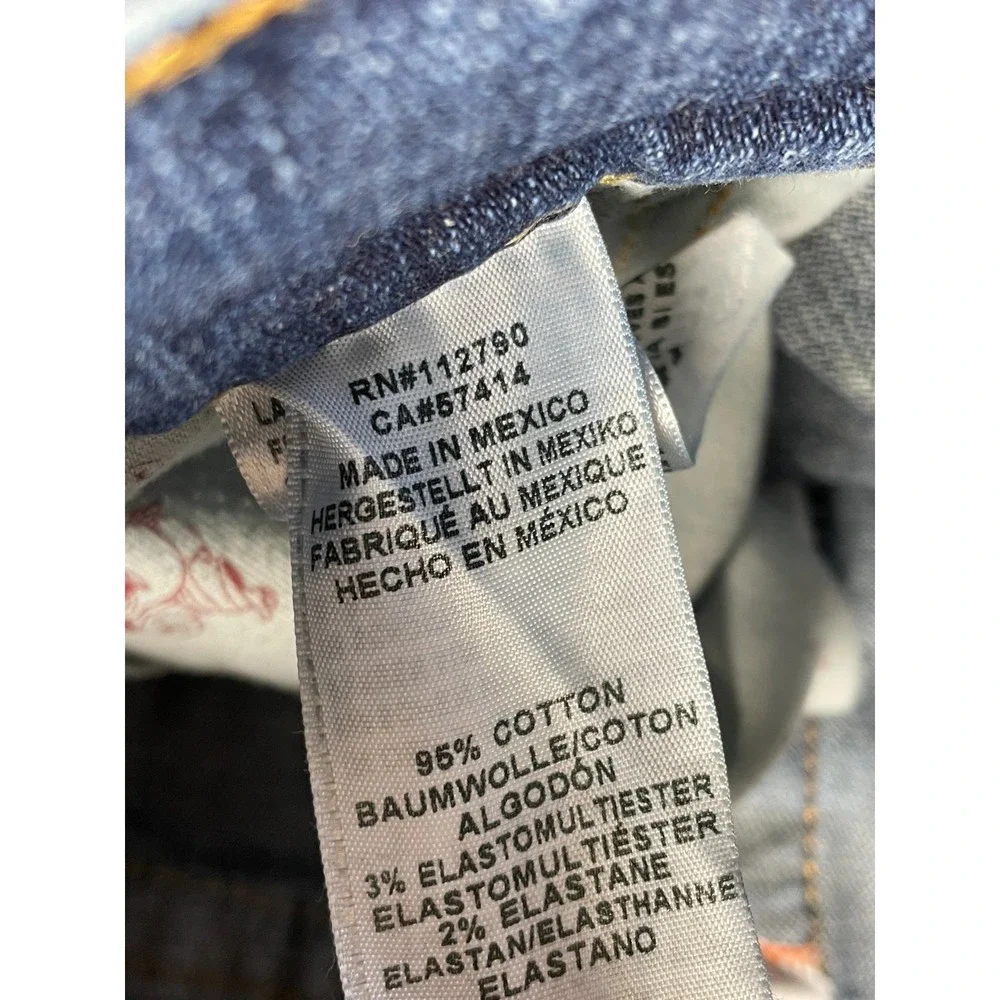True Religion Jeans Men 36 Blue Medium Wash Denim Cotton Straight Leg Distressed